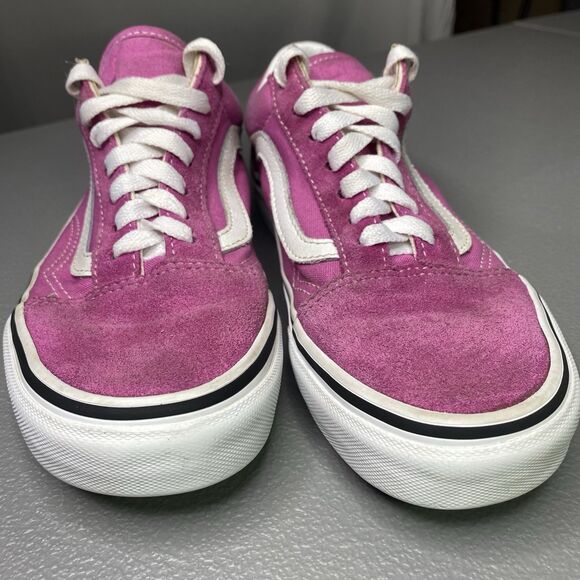 VANS Old Skool Sneakers Suede Canvas Low Sk8 Skater Shoes Womens 7 Fuchsia Pink - Picture 4 of 12